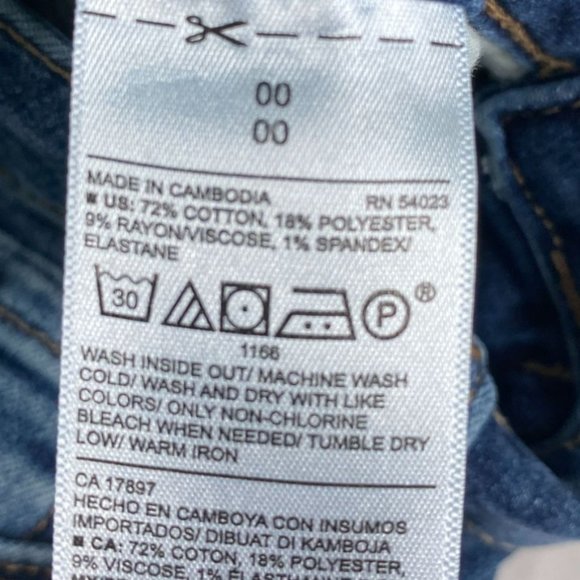 Old Navy Rockstar Womens Mid-Rise Skinny Blue Jean Emo Y2K Streetwear Size 00 - Picture 4 of 9